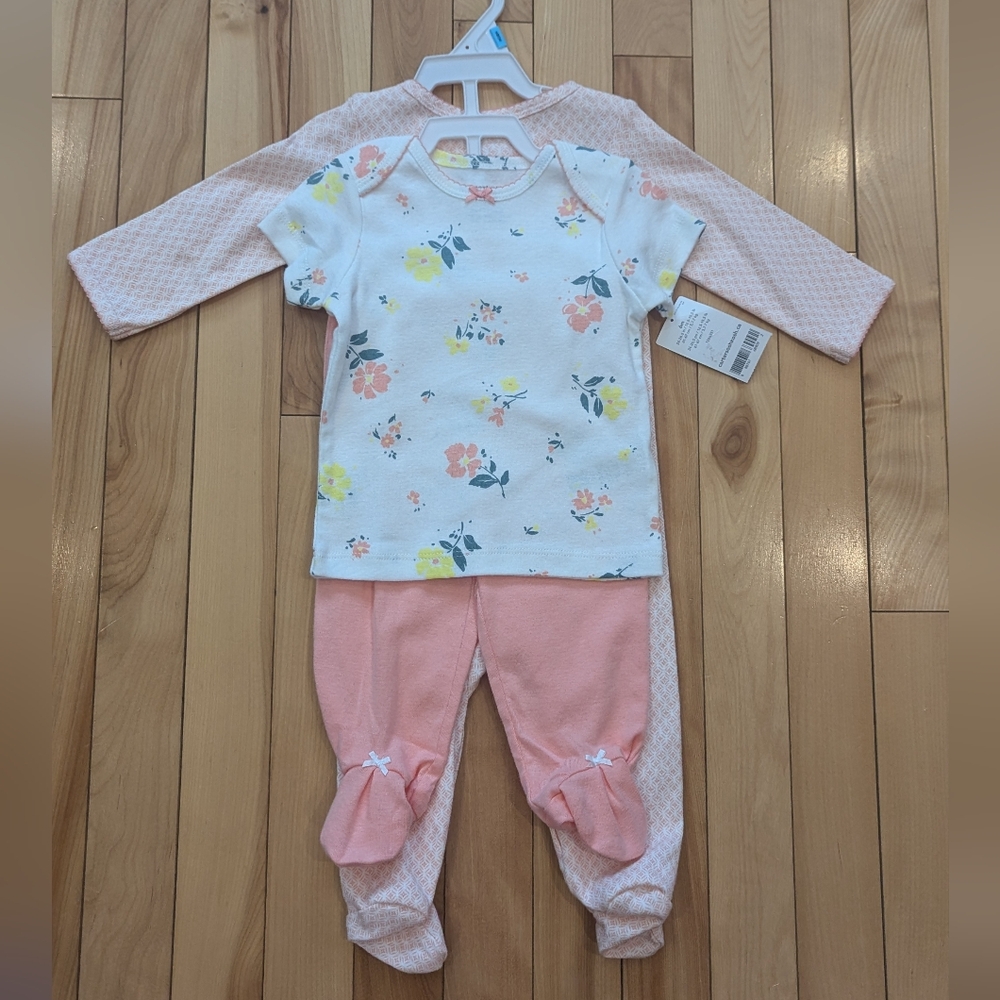 Floral Baby Outfit with Pink Pants